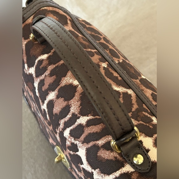 COACH Park Ocelot Print Flap and Pebble Leather Top Handle/Shoulder Bag - Picture 6 of 12